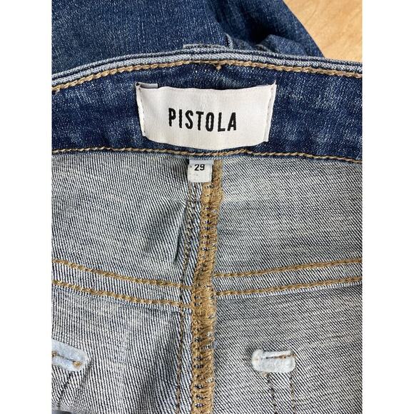 Pistola Anthropologie Blue High Rise Boot Cut Jeans Size 29 - Picture 6 of 7